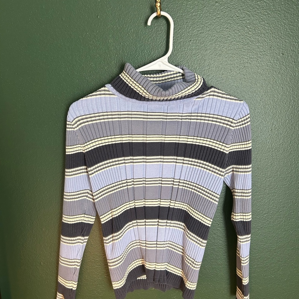 Liz Claiborne Multicolor Striped Turtleneck Sweater
